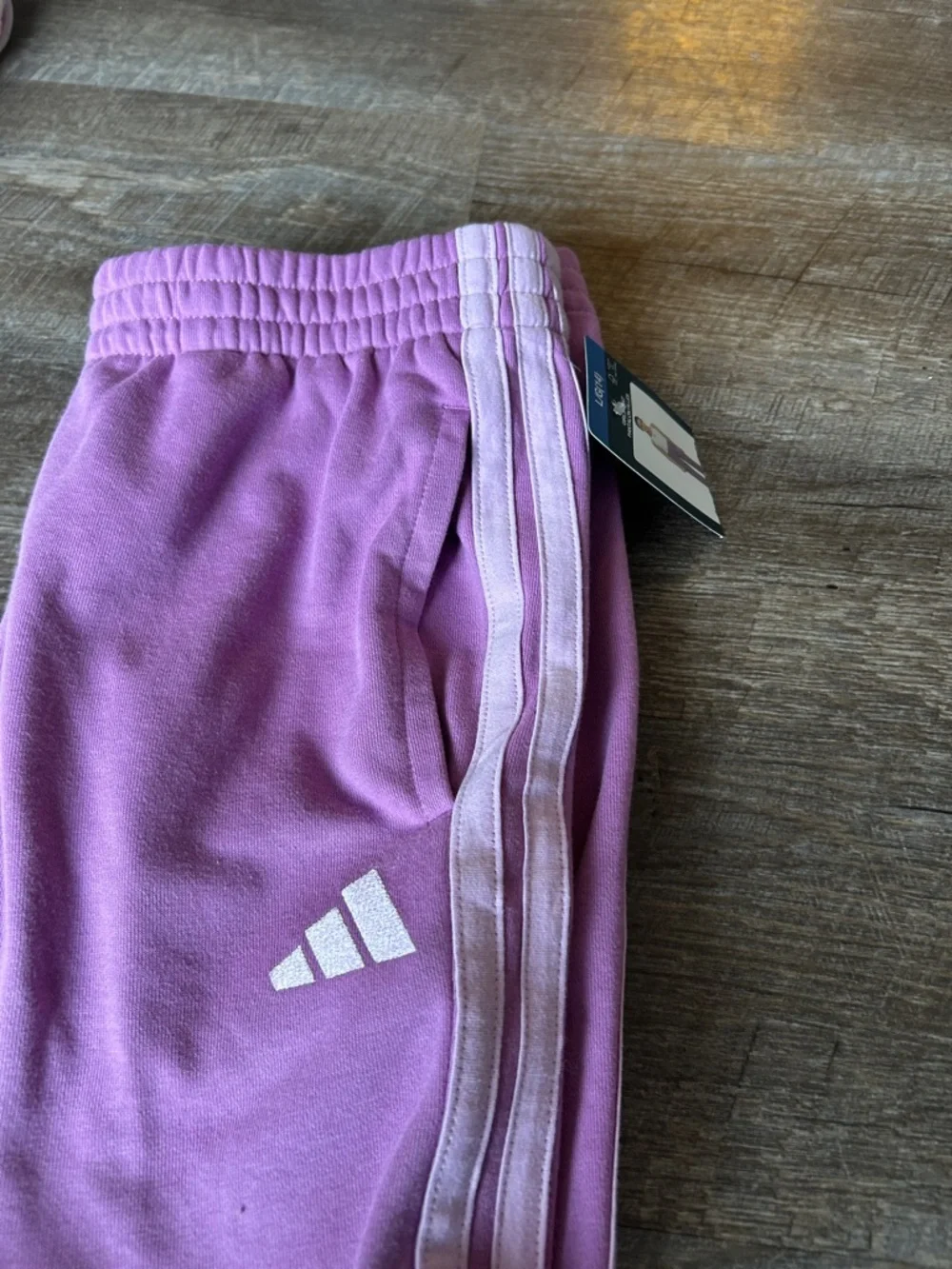 adidas Girls Lavender Pink Jogger Sweatpants - Picture 2 of 3